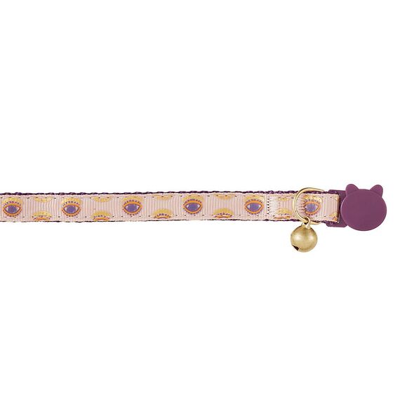 Whisker City Easy-Release Cat Adult Collar Pink‎ Evil Eye Adjustable 8-12" Bell - Picture 1 of 3